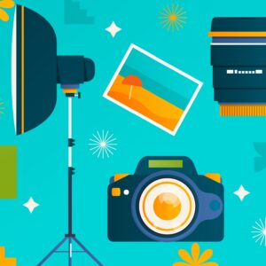 Vibrant Studio Photography Gear Montage
